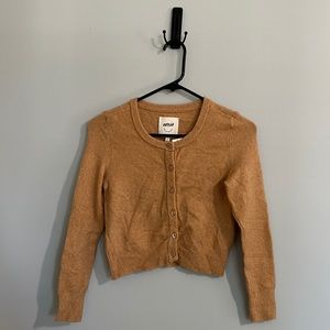 AERIE CROPPED TAN CARDIGAN
